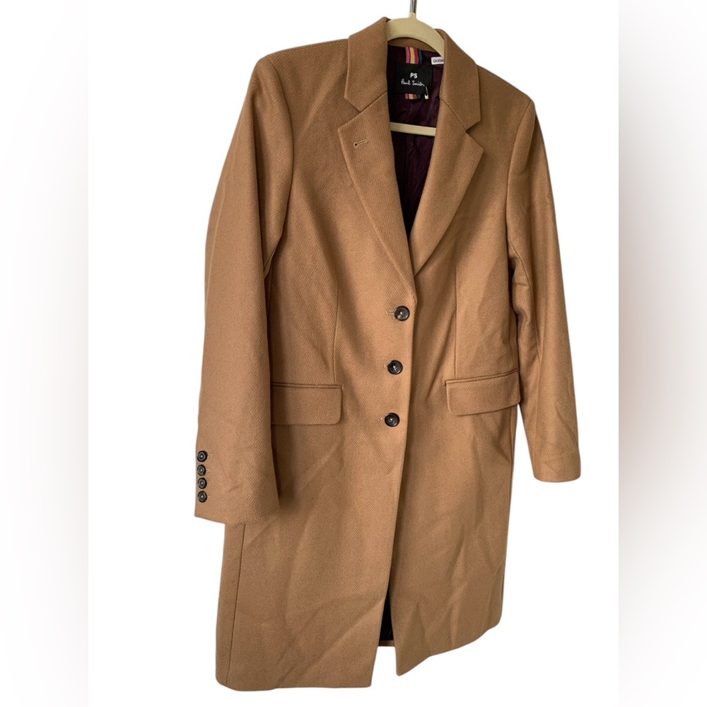 π₯π₯π₯ PS Paul Smith single-breasted camel coat size 38 or Smallπ₯π₯π₯ - Picture 3 of 13